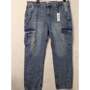 DKNY Delancey RelaxedFit Mens Size W38XL32 Blue Cargo Pants NWT Denim